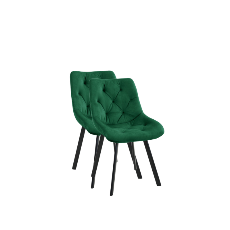 2x Pikowane krzesło tapicerowane Kordoba butelkowa