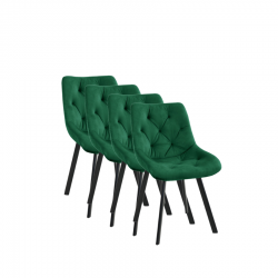 4x Pikowane krzesło tapicerowane Kordoba butelkowa
