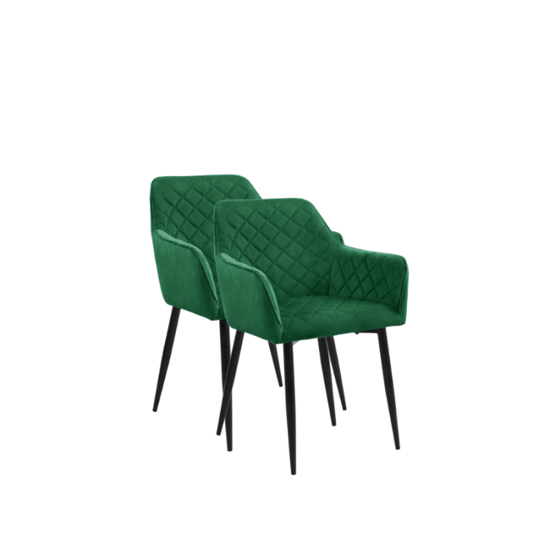 2x Welurowe krzesło tapicerowane Alicante butelkowa