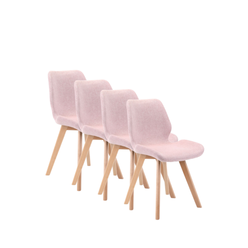 4x Nowoczesne krzesło tapicerowane Marbella pudrowy róż