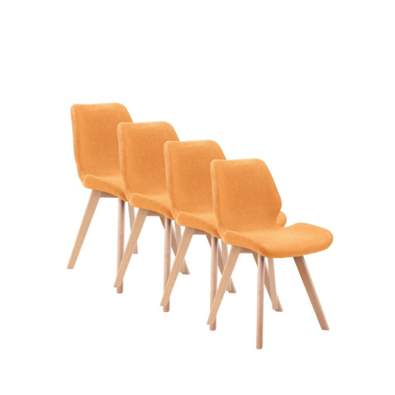 4x Nowoczesne krzesło tapicerowane Marbella pomarańcz