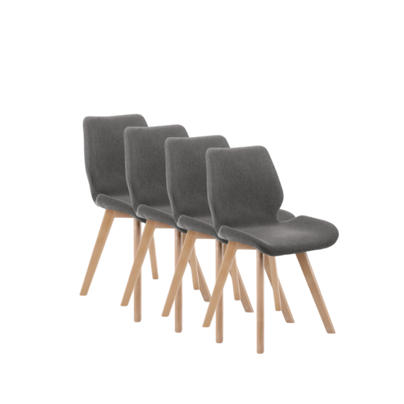 4x Nowoczesne krzesło tapicerowane Marbella szaro-brązowy
