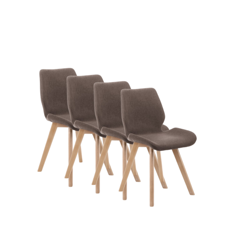 4x Nowoczesne krzesło tapicerowane Marbella brązowy