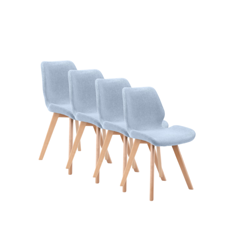 4x Nowoczesne krzesło tapicerowane Marbella niebieski