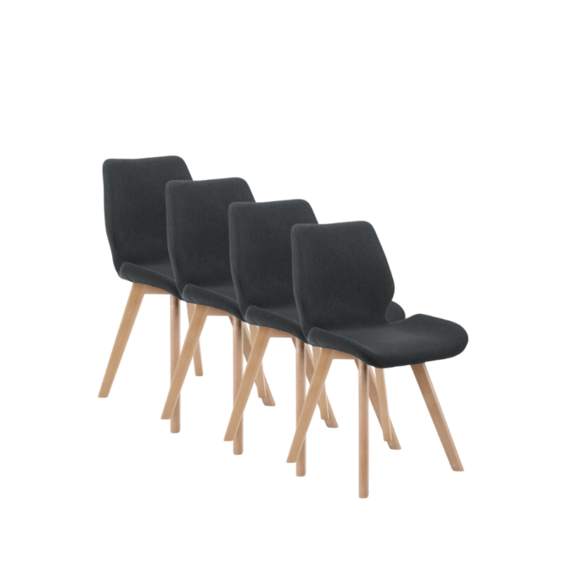 4x Nowoczesne krzesło tapicerowane Marbella czarny