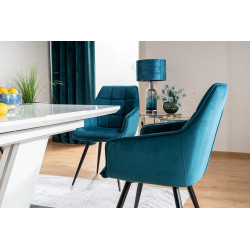 Krzesło LILIA Turkus VELVET BLUVEL 85