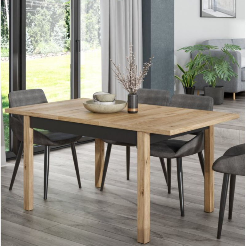 Stół rozkładany Joakimis Meble Forte dąb mauvella/czarny