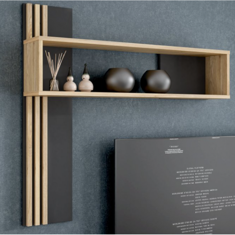 Półka wisząca Joakimis Meble Forte dąb mauvella/czarny