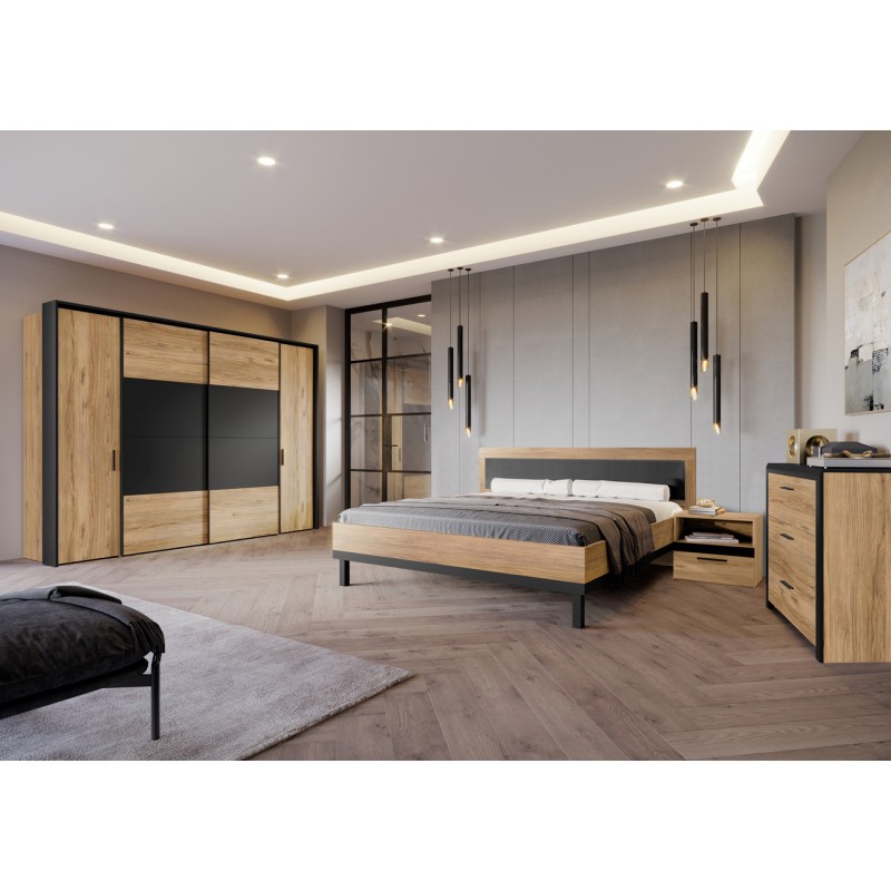 Komoda Dalate Meble Forte dab catania/czarny