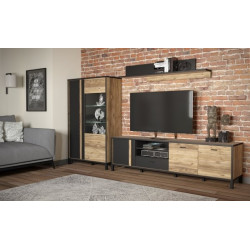 Szafka RTV Hayato Meble Forte czarny/świerk alpejski