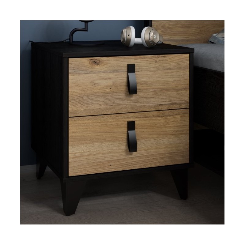 Szafka nocna Lya Meble Forte dąb mauvella/dąb cabezone