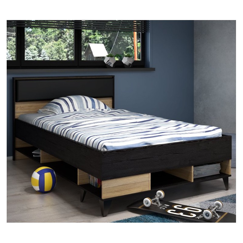 Stelaż łóżka Lya Meble Forte dąb mauvella/dąb cabezone