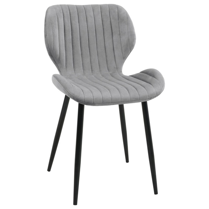 Nowoczesne krzesło tapicerowane Walencja szare/czarne nogi