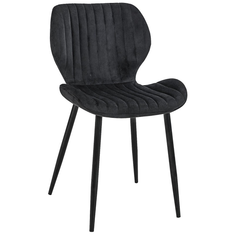 Nowoczesne krzesło tapicerowane Walencja czarne/czarne nogi