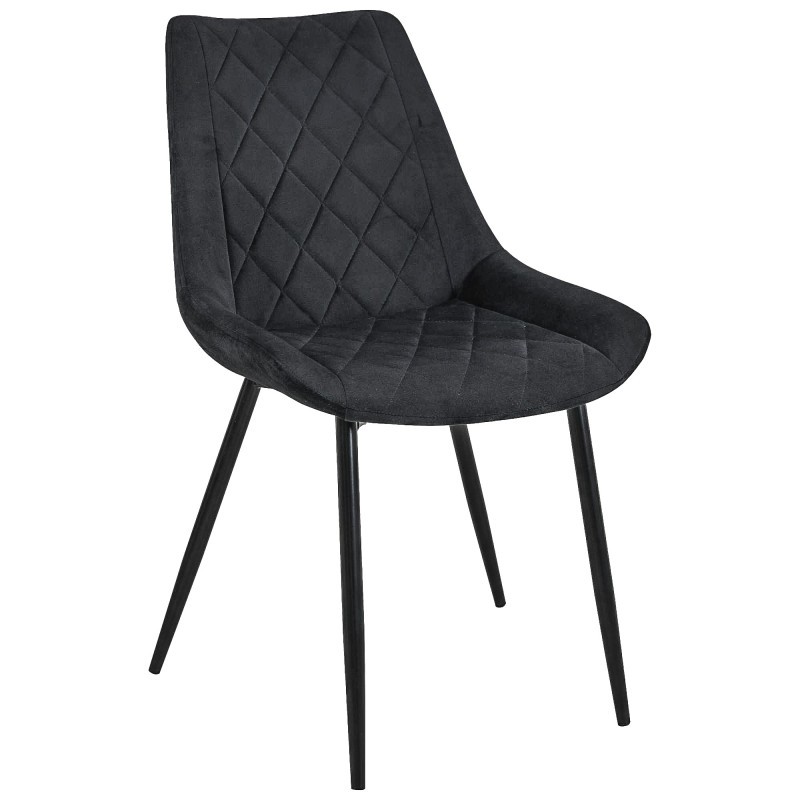 Welurowe krzesło tapicerowane Las Palmas czarne/czarne