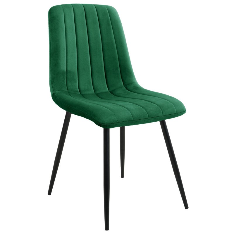 Krzesło tapicerowane Madryt butelkowa zieleń/czarne nogi
