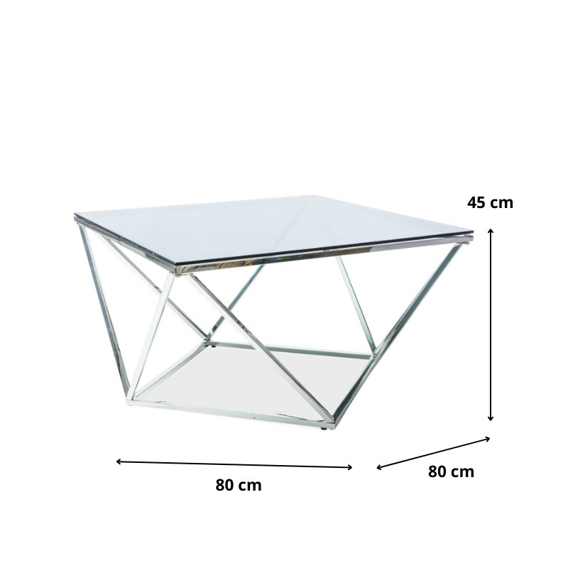 ŁAWA SILVER A SZKŁO DYMIONE/SREBRNY 80X80