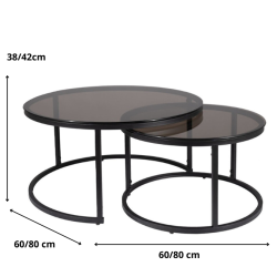 ŁAWA FERRANTE E SZARY TRANSP. FI80 FI60/ CZARNY MAT ZESTAW