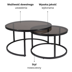 ŁAWA FERRANTE E SZARY TRANSP. FI80 FI60/ CZARNY MAT ZESTAW