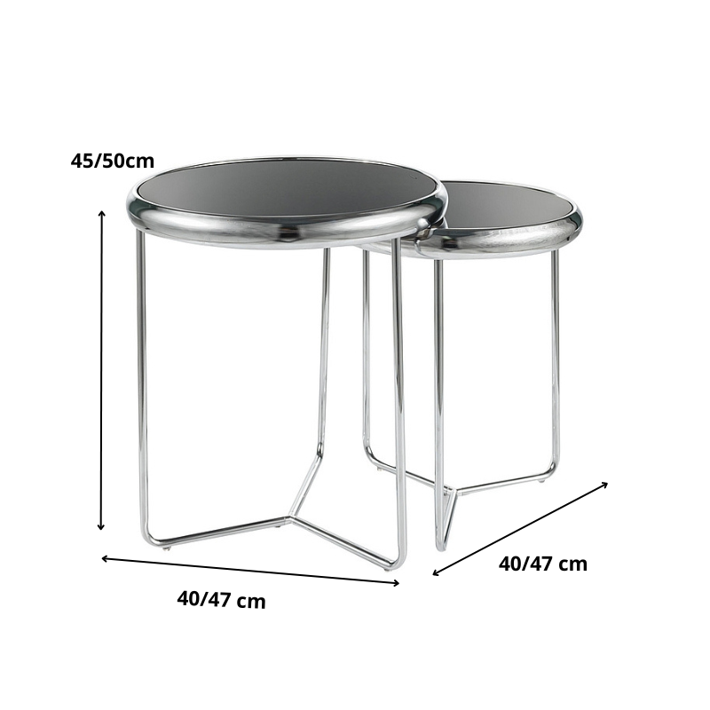 ŁAWA SCARLET II KOLOR CZARNY/CHROM (ZESTAW)