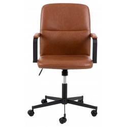 Fotel biurowy Flora PU brązowy