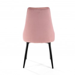 4x Welurowe krzesło tapicerowane Vigo różowy/czarny
