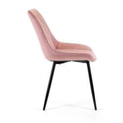 2x Welurowe krzesło tapicerowane Las Palmas różowe/czarne