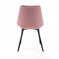 Welurowe krzesło tapicerowane Las Palmas różowy/czarne