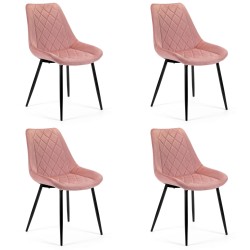 Welurowe krzesło tapicerowane Las Palmas różowy/czarne