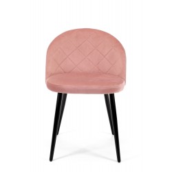 4x Minimalistyczne krzesło tapicerowane Barcelona róż/czarne nogi
