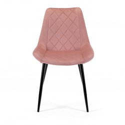 4x Welurowe krzesło tapicerowane Las Palmas różowe/czarne