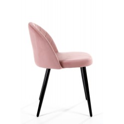 2x Minimalistyczne krzesło tapicerowane Barcelona róż/czarne nogi