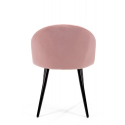 2x Minimalistyczne krzesło tapicerowane Barcelona róż/czarne nogi