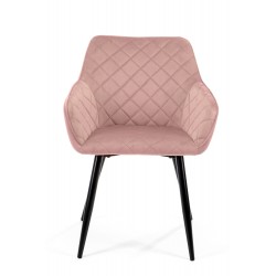2x Welurowe krzesło tapicerowane Alicante różowe/czarny