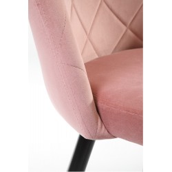 Minimalistyczne krzesło tapicerowane Barcelona różowe/czarne nogi
