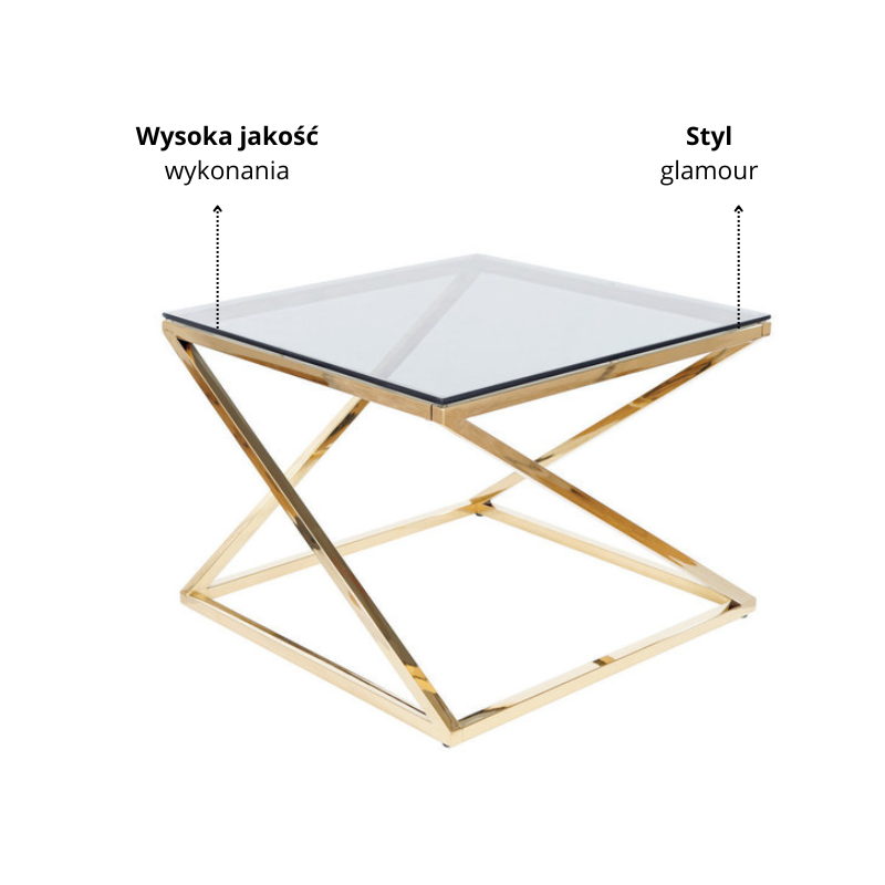ŁAWA LIAM SZKŁO DYMIONE /ZŁOTY 60X60
