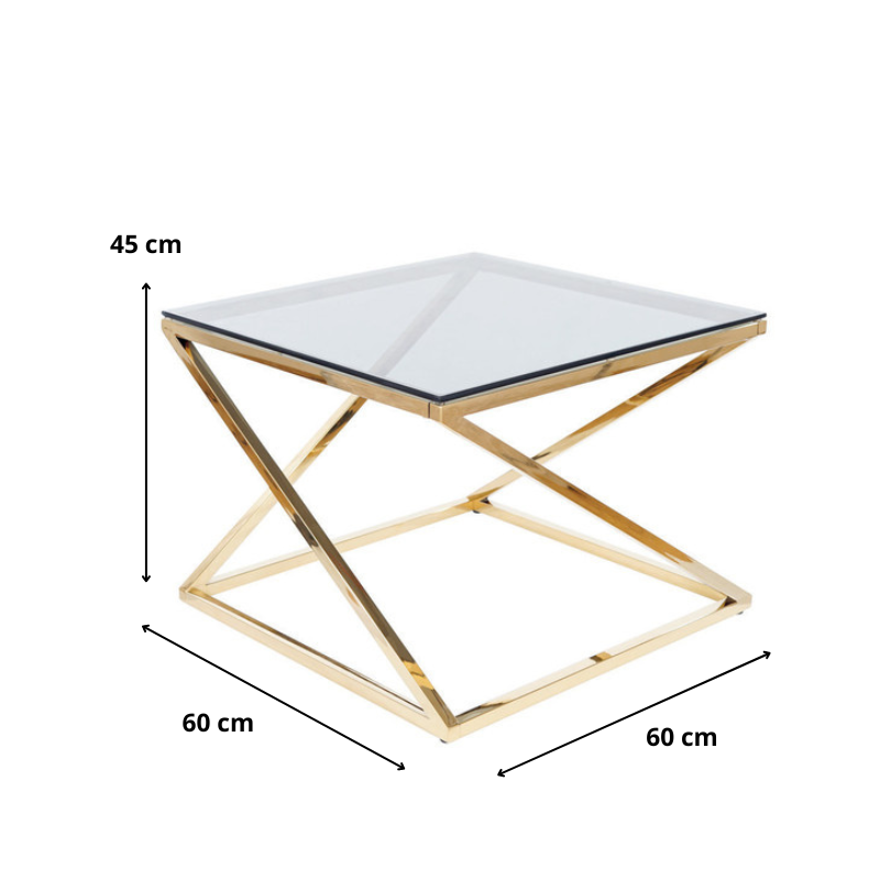 ŁAWA LIAM SZKŁO DYMIONE /ZŁOTY 60X60