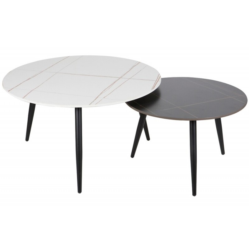 ŁAWA KORA B BIAŁY MAT/CZARNY MAT FI80 FI60/ CZARNY ZESTAW