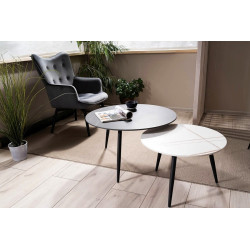 ŁAWA KORA B BIAŁY MAT/CZARNY MAT FI80 FI60/ CZARNY ZESTAW