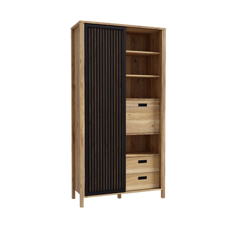 Regał Jytana Meble Forte dąb mauvella/czarny Regał Jytana Meble Forte dąb mauvella/czarny