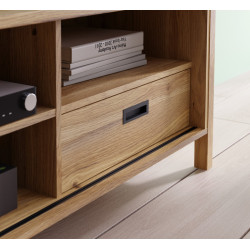 Komoda Jytana Meble Forte dąb mauvella/czarny