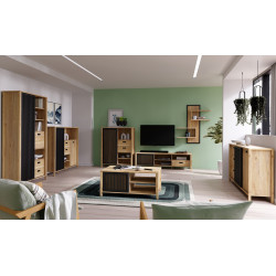 Komoda Jytana Meble Forte dąb mauvella/czarny