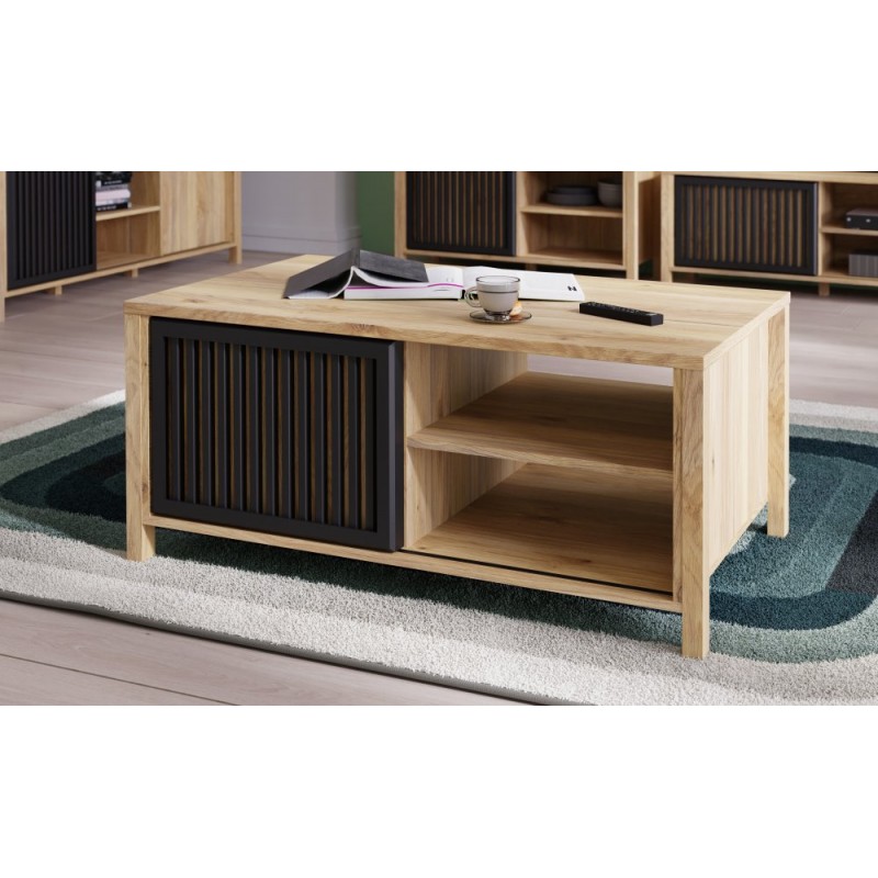 Stolik kawowy Jytana Meble Forte dąb mauvella/czarny