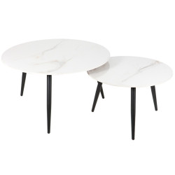 ŁAWA KORA D BIAŁY FI80 FI60/ CZARNY MAT ZESTAW