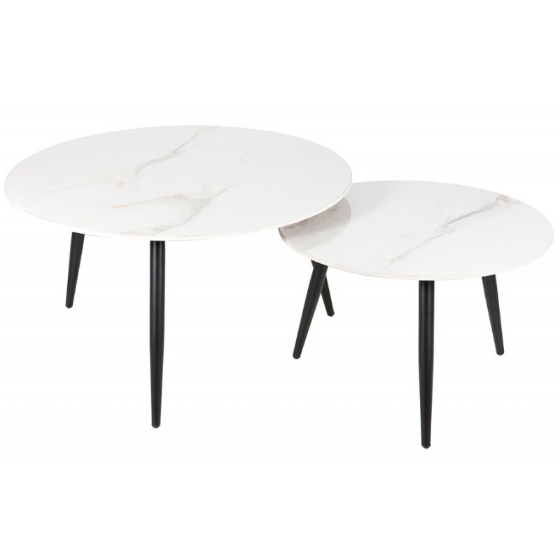 ŁAWA KORA D BIAŁY FI80 FI60/ CZARNY MAT ZESTAW