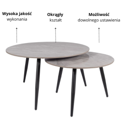 ŁAWA KORA C SZARY FI80 FI60/ CZARNY MAT ZESTAW