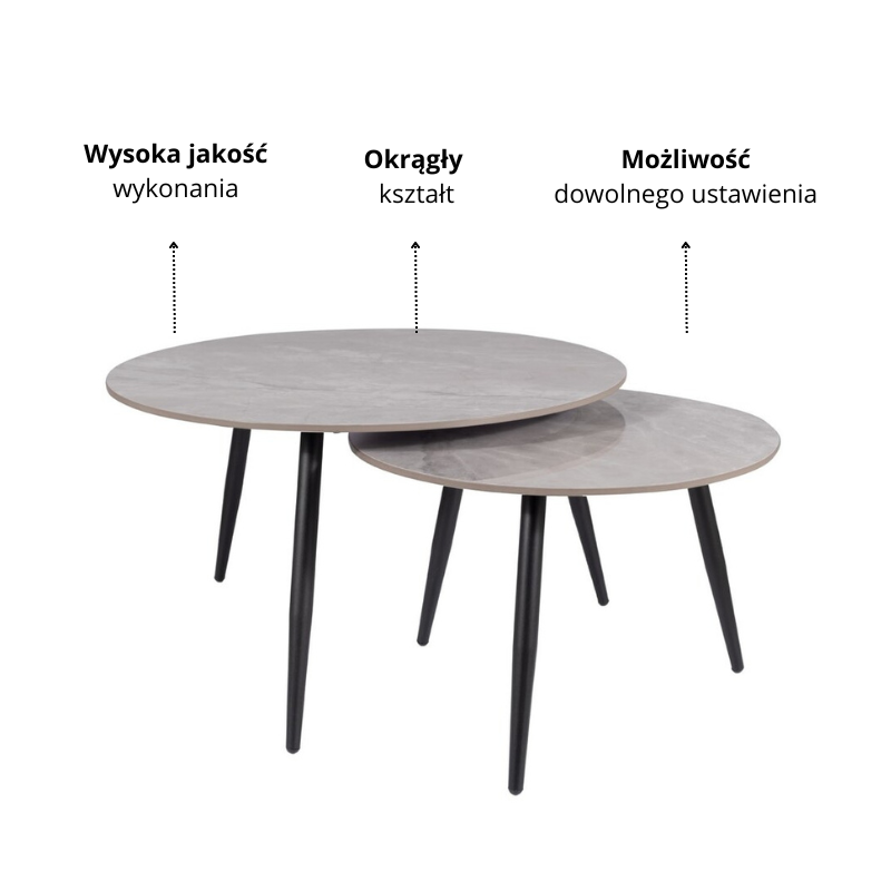 ŁAWA KORA C SZARY FI80 FI60/ CZARNY MAT ZESTAW