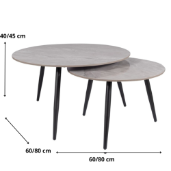 ŁAWA KORA C SZARY FI80 FI60/ CZARNY MAT ZESTAW