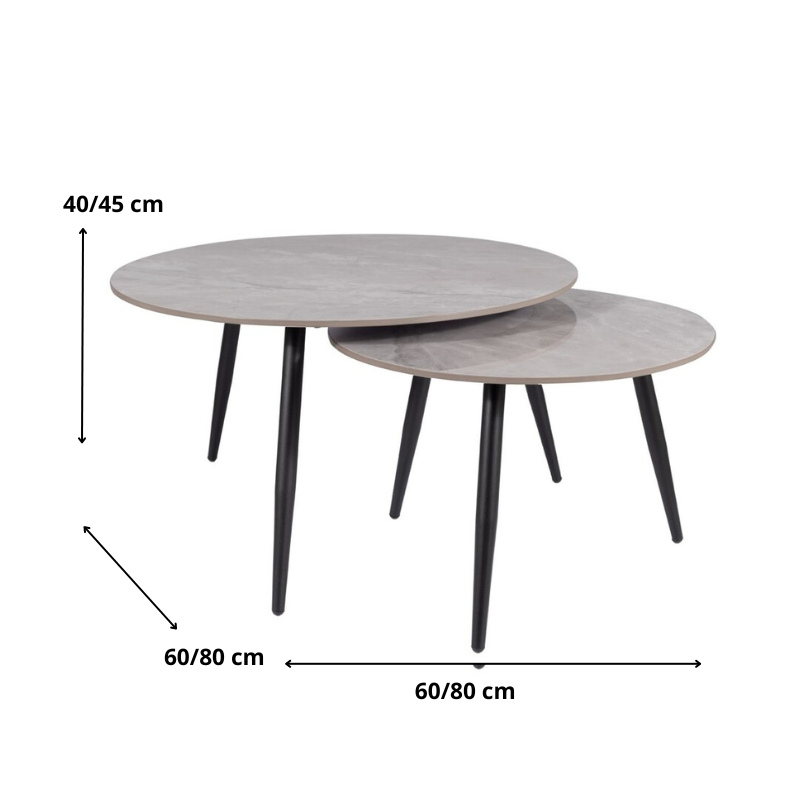 ŁAWA KORA C SZARY FI80 FI60/ CZARNY MAT ZESTAW