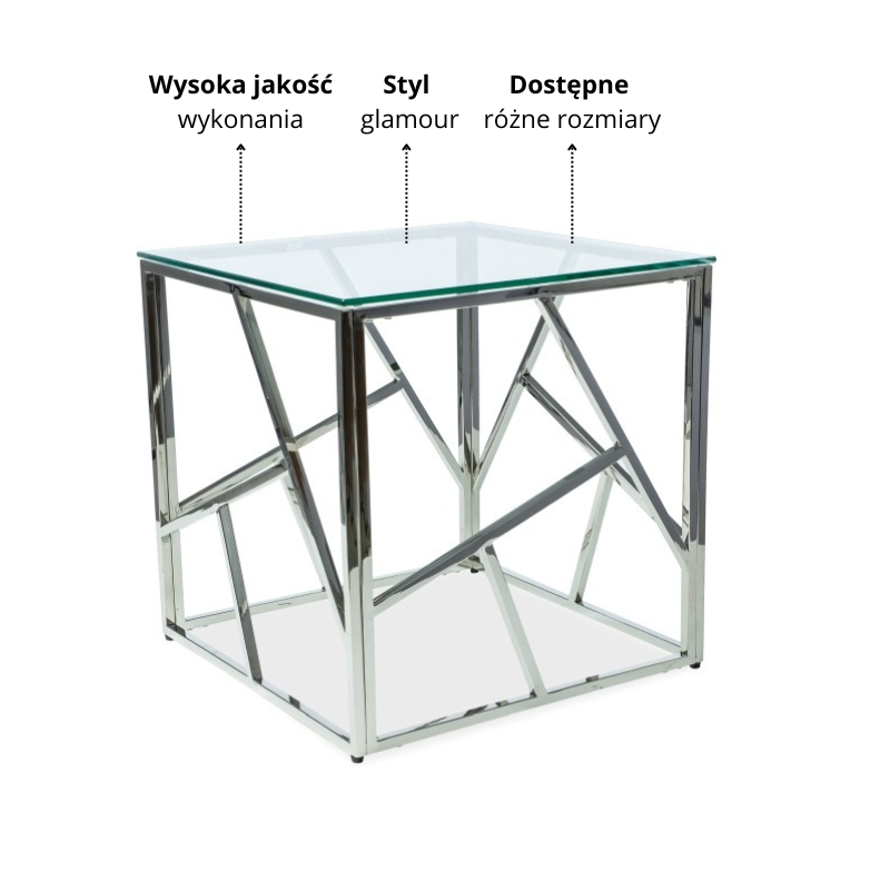 ŁAWA ESCADA B TRANSPARENTNY/SREBRNY 55X55
